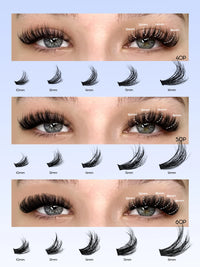 Cluster Lashes Kit Fluffy Individual Lashes Volume Mixed Tray Faux Mink Lashes Eyelash Extension Makeup